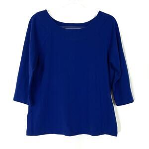 Laura Ashley | Blue 3/4 Sleeve Tee Shirt Cotton Spandex Womens Large